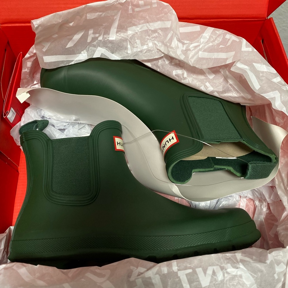 Hunter Green Ankle Rain Boots